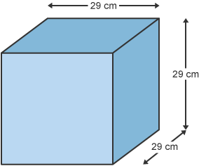 A molar cube of 29 cm dimensions