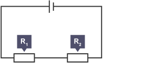 This circuit shows an example of resistors in series.