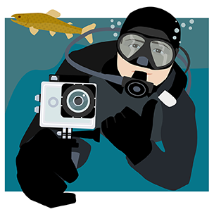 Illustration of a Go Pro as production equipment