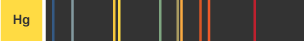 An emission spectrum for mercury.