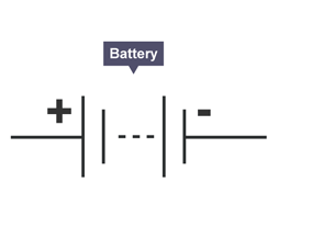 Cell polarity in a battery of two cells