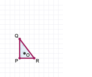 Triangle (PQR) with point O at it's centre