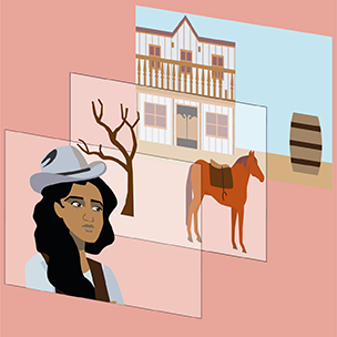 An illustration of 2D film cells on top of each other.