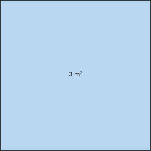 The area of the square = 3m^2