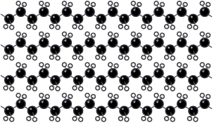 Polymer chains between high density poly(ethene).