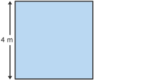 A square with one side labelled 4 m