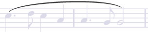 Legato symbol - a curved line above affected notes