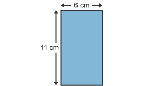 A 11 cm x 6 cm rectangle