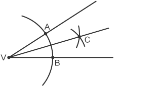 Line drawn through points V & C Image