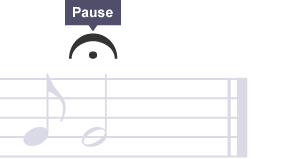 A pause sign - a semi circular curve with a dot in what would be the centre point of the circle