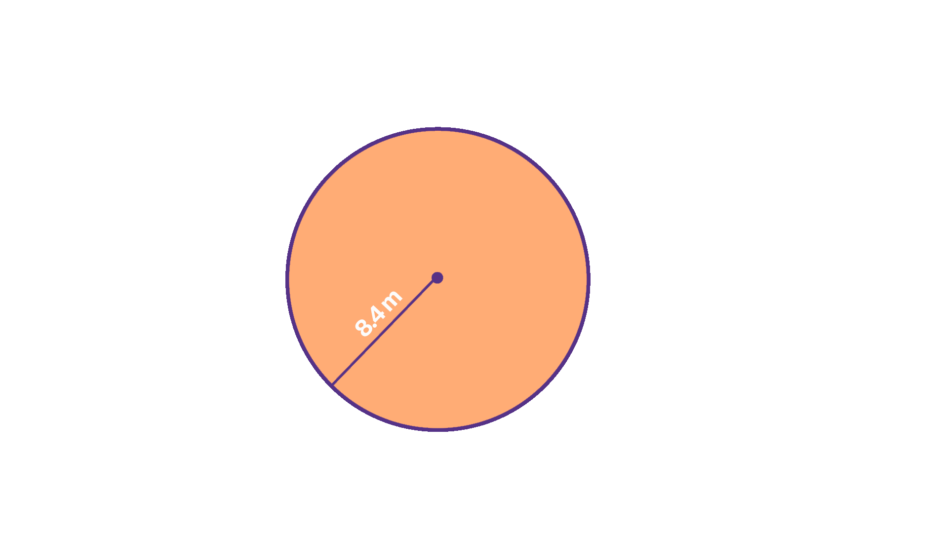 Circle with a radius of 8.4 metres