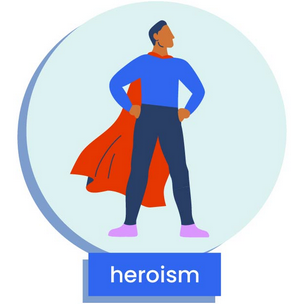 a superhero figure, depicting heroism
