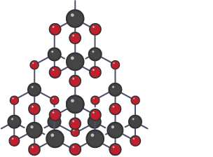 A ball and stick model of silica