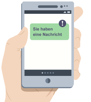 A text alert notifying of a new message.