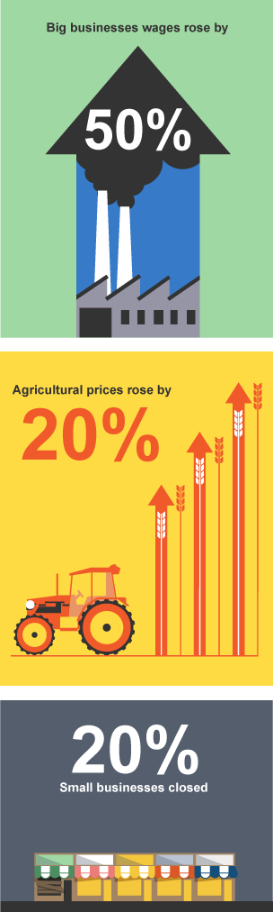 Data visualisation showing the affects of Nazi policies on German businesses.