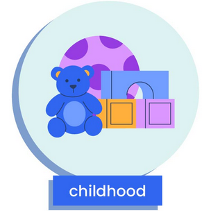 children's toys, depicting childhood