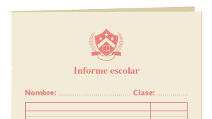 Top of school report card in Spanish