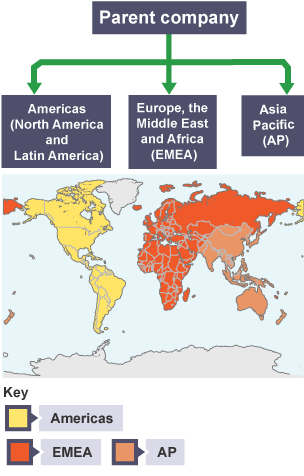 Place or territory grouping divides its operations by geographical area