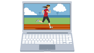 A runner on a laptop screen