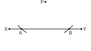 Diagram pwynt perpendicwlar i linell