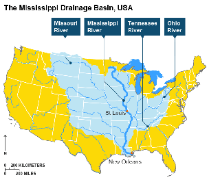 Map of the Mississippi Drainage Basin