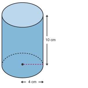 Diagram of a cylinder with the values 4cm x 10cm.