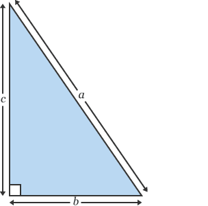 Right-angled triangle with abc labels