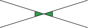 X shape with overlapping diagonal lines creating equal angles