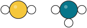 Diagram of the molecules SH2 and NH3.