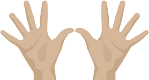 Two hands, each with four fingers and a thumb.