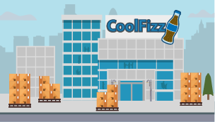Illustration of a drinks company called Cool Fizz