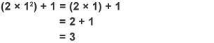 An infographic showing how to find the first term of the sequence 2n squared + 1. The first term is 3.