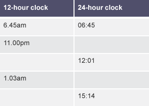 Timetable