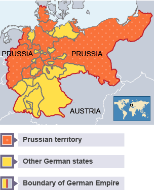 Map of the German States in 1871