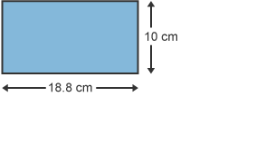 Rectangle 10cm high and 18.8cm wide