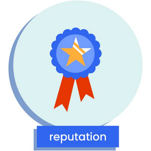 a rosette, depicting reputation 