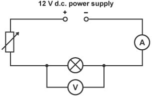 Image result for variable power supply ammeter voltmeter and resistor