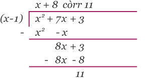 Using long division to divide an algebraic expression