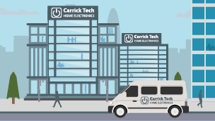 Illustration of a technology company called Carrick Tech