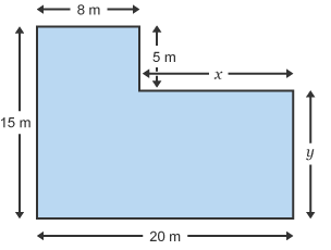 6 sided shape measuring 8 x 5 x x x y x 20 x 15m