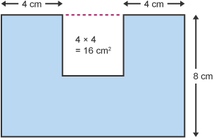 Imagine the shape as a large rectangle with a section cut out.