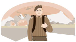 Darlun o'r cymeriad 'Owain' o'r nofel 'Dim'.