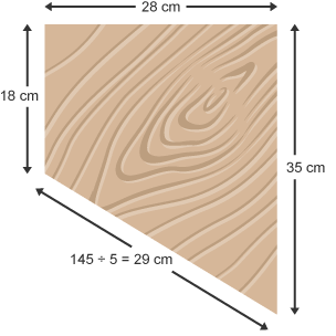 A trapezium with parallel sides equal to 18 cm and 35 cm. The remaining sides are equal to 28 cm and 29 cm