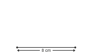 Llinell lorweddol wedi ei labelu 8 cm