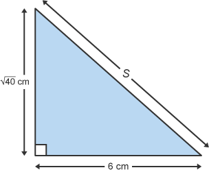 Sq root 40cm x S x 6cm right angle triangle