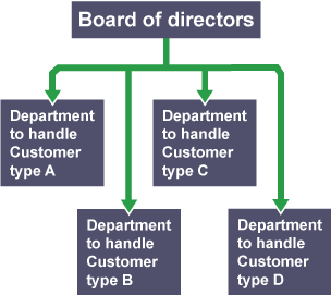 Customer grouping divides its operations by types of customer.