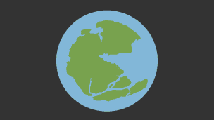 Earth with all the continents merged into one supercontinent.