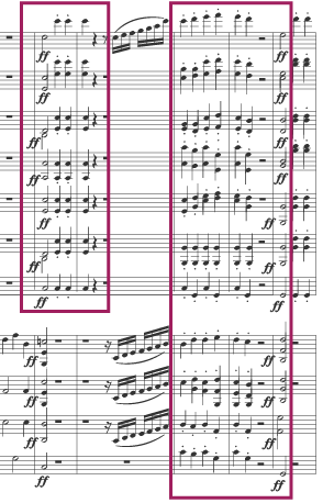 An excerpt score example of a homophonic texture