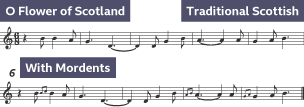 Flower of Scotland played with mordents 