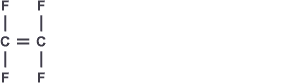 A carbon atom with two fluorines double-bonded to a carbon with two fluorines.